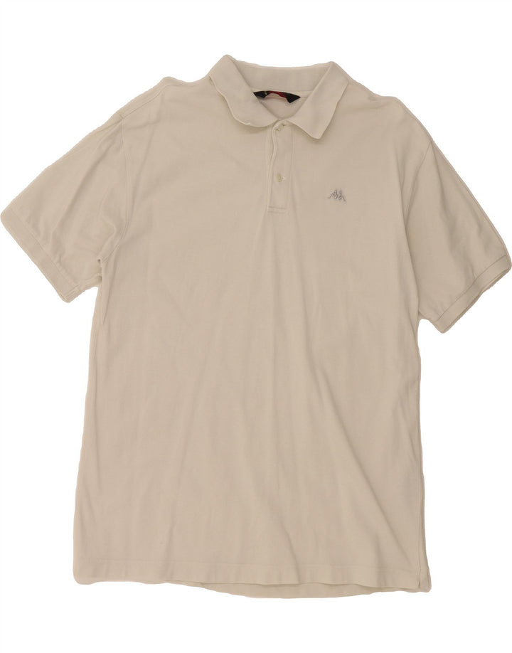 KAPPA Mens Polo Shirt XL White Cotton Vintage Kappa and Second-Hand Kappa from Messina Hembry 