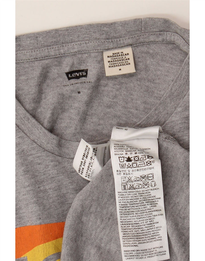 Мужская футболка с рисунком LEVI'S, хлопковый топ среднего серого цвета с крапинками