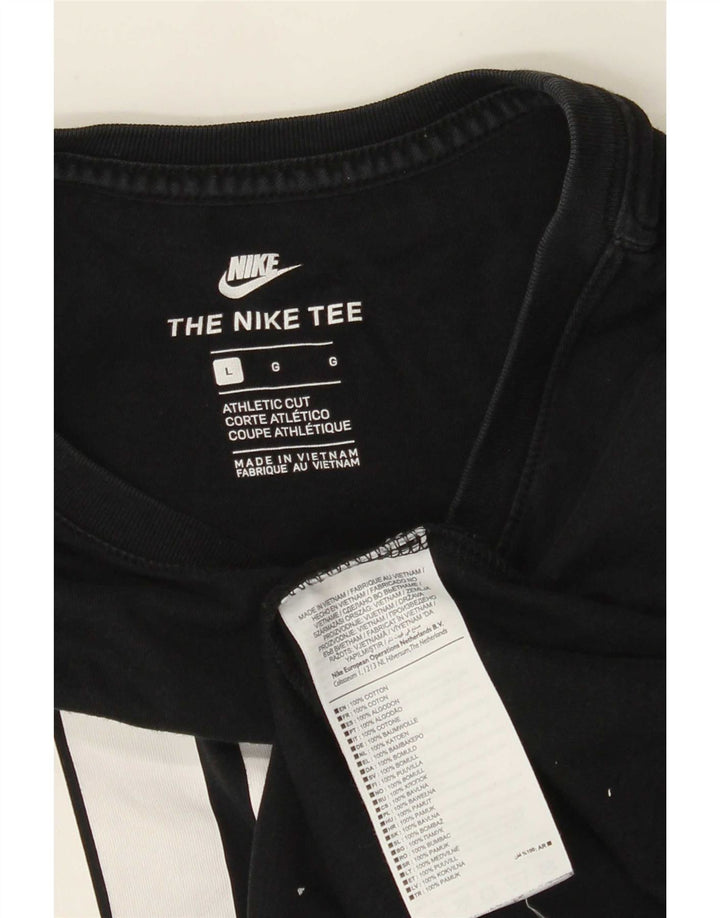 Мужской топ с графикой Nike Athletic Cut, длинный рукав, большой черный, хлопок