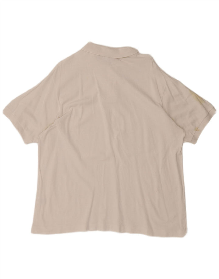Мужская рубашка-поло Lacoste, размер 7, 2XL, белый хлопок