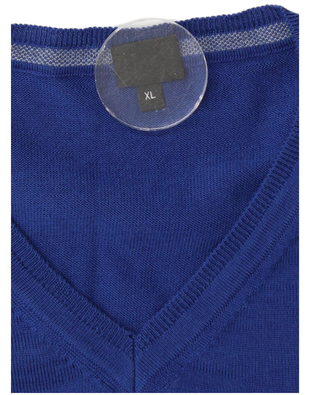 Мужской джемпер с v-образным вырезом Hugo Boss XL, синий из натуральной шерсти