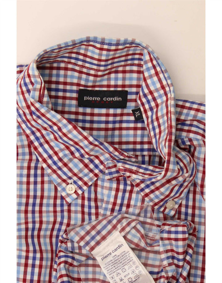 Мужская рубашка Pierre Cardin XL разноцветная, хлопок в мелкую клетку