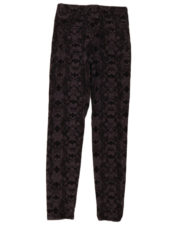 Женские джинсы джеггинсы Marks & Spencer UK 8, маленькие W28 L29, черные с геометрическим рисунком
