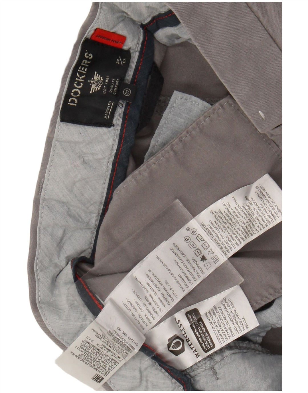 Мужские шорты-чиносы DOCKERS W32, хлопок среднего серого цвета