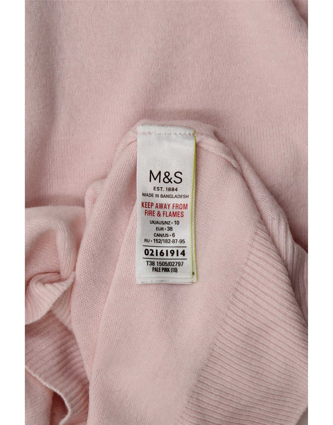 Женский джемпер с высоким воротником Marks & Spencer, Великобритания, 10, маленький розовый акрил