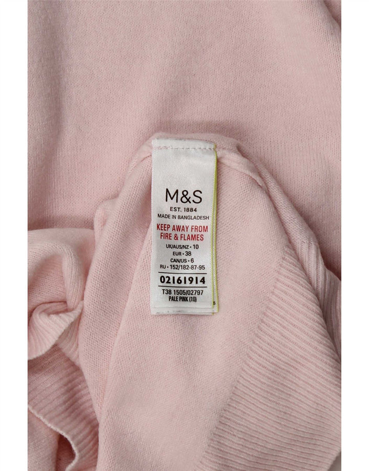 Женский джемпер с высоким воротником Marks & Spencer, Великобритания, 10, маленький розовый акрил