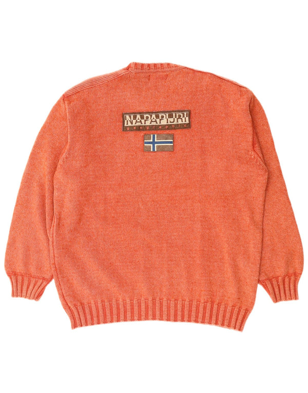 NAPAPIJRI Мужской джемпер с круглым вырезом с рисунком, бордовый, XL, мериносовая шерсть