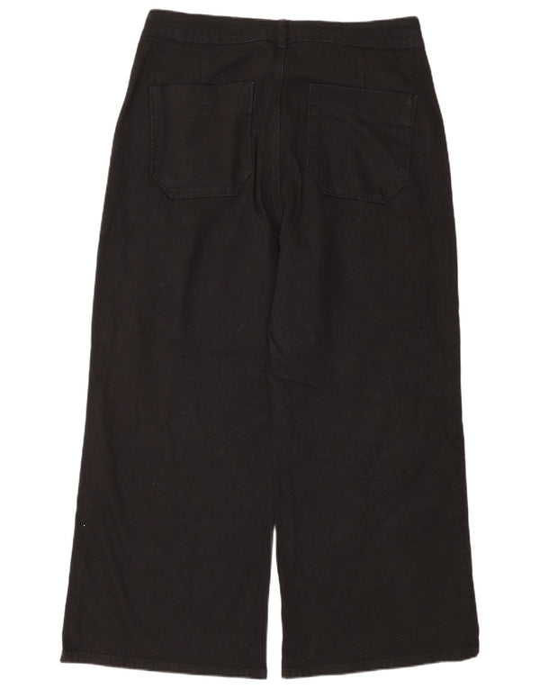Женские укороченные широкие джинсы с высокой посадкой Zara EU 44 XL W34 L26, черные