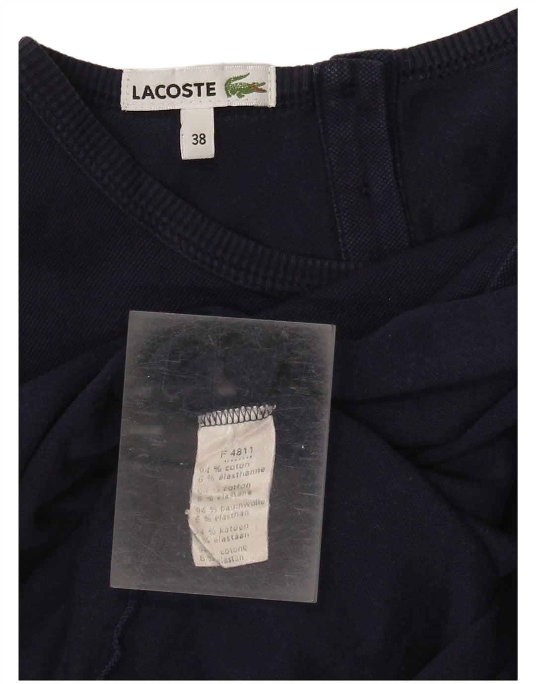Lacoste Женское платье-футболка без рукавов, размер 38, средний темно-синий, хлопок