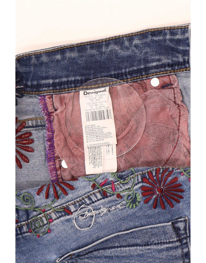 Женские узкие джинсы Desigual W26 L29 синие из полиэстера