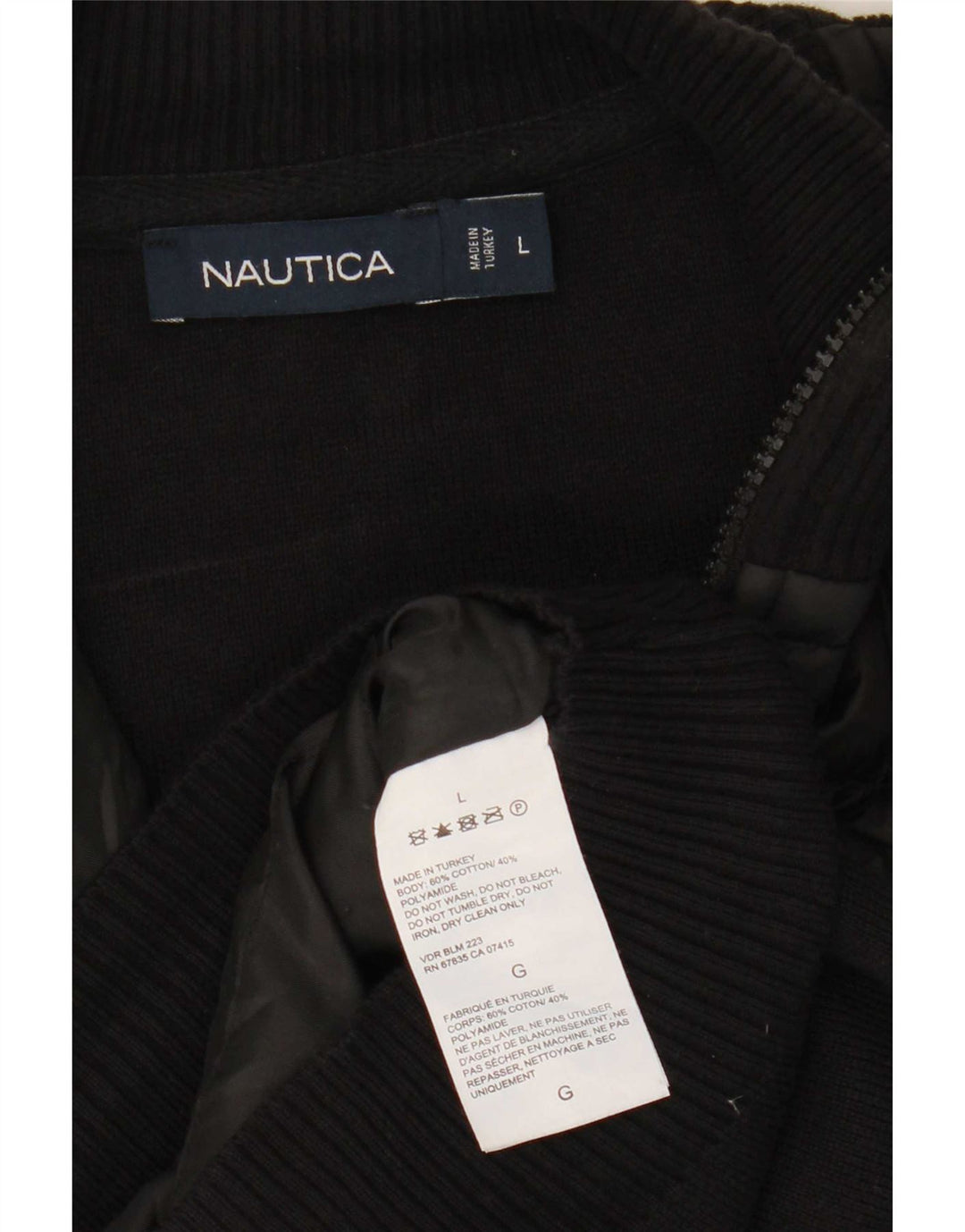 Мужской кардиган Nautica, большой черный хлопковый свитер