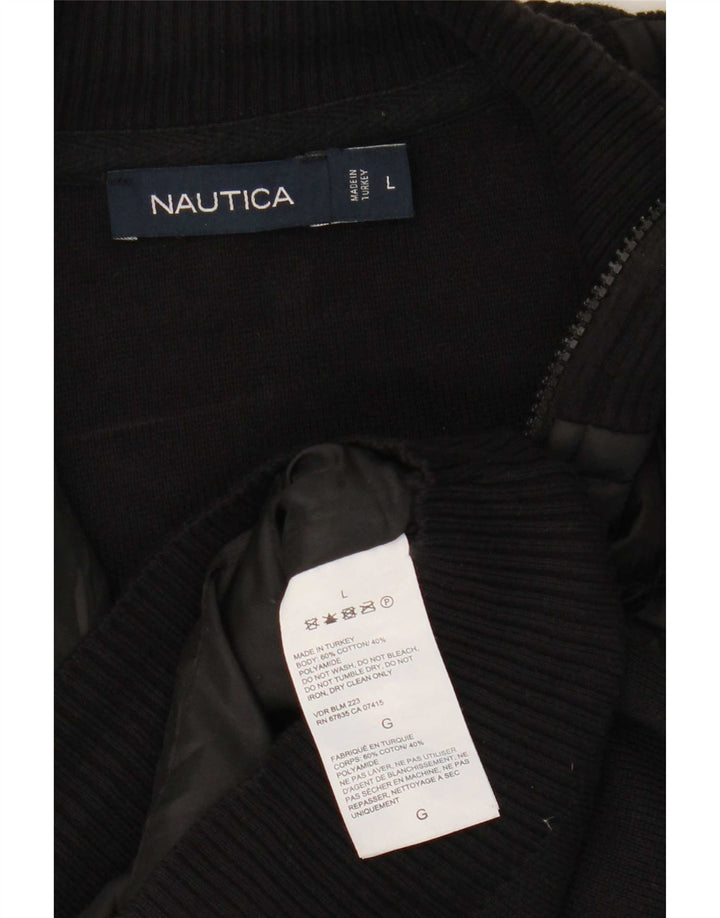 Мужской кардиган Nautica, большой черный хлопковый свитер