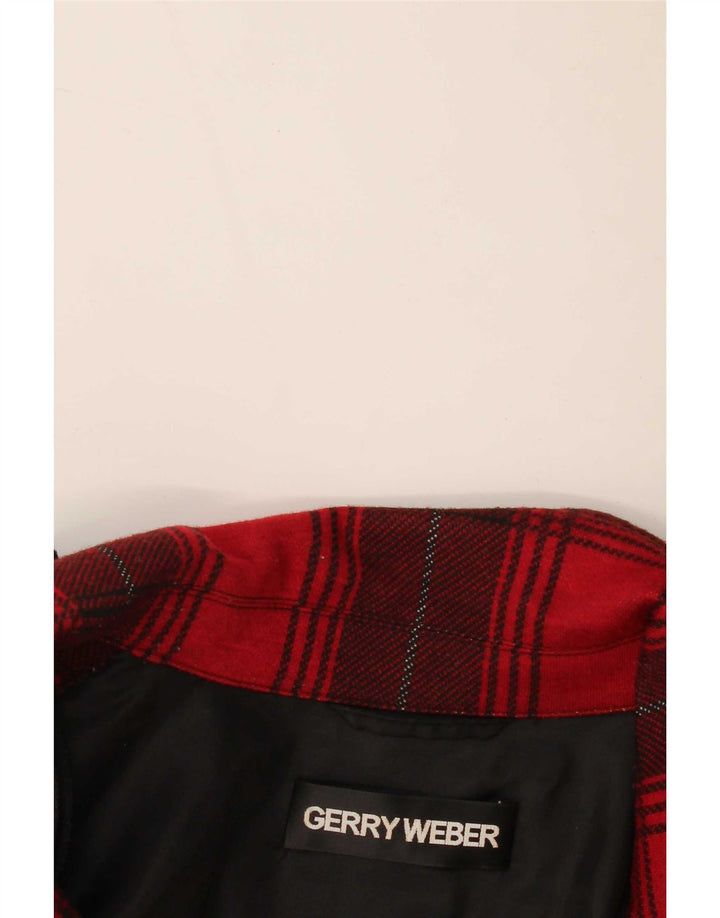 Женский пиджак с 2 пуговицами Gerry Weber UK 12, средний красный цвет в клетку
