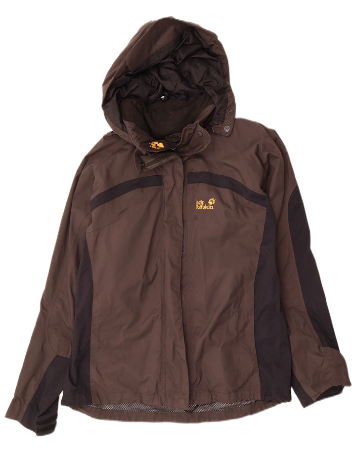 Женская куртка-дождевик оверсайз Jack Wolfskin UK 12/14 Средний Коричневый