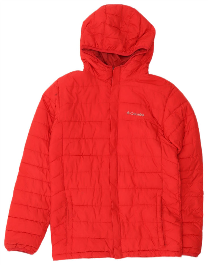 Женская утепленная куртка Columbia с капюшоном UK 18 XL, красный полиэстер