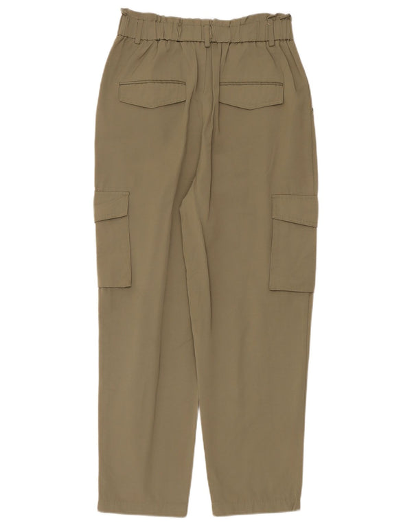 Женские брюки карго свободного кроя с завышенной талией Zara XS W25 L25, полиэстер цвета хаки
