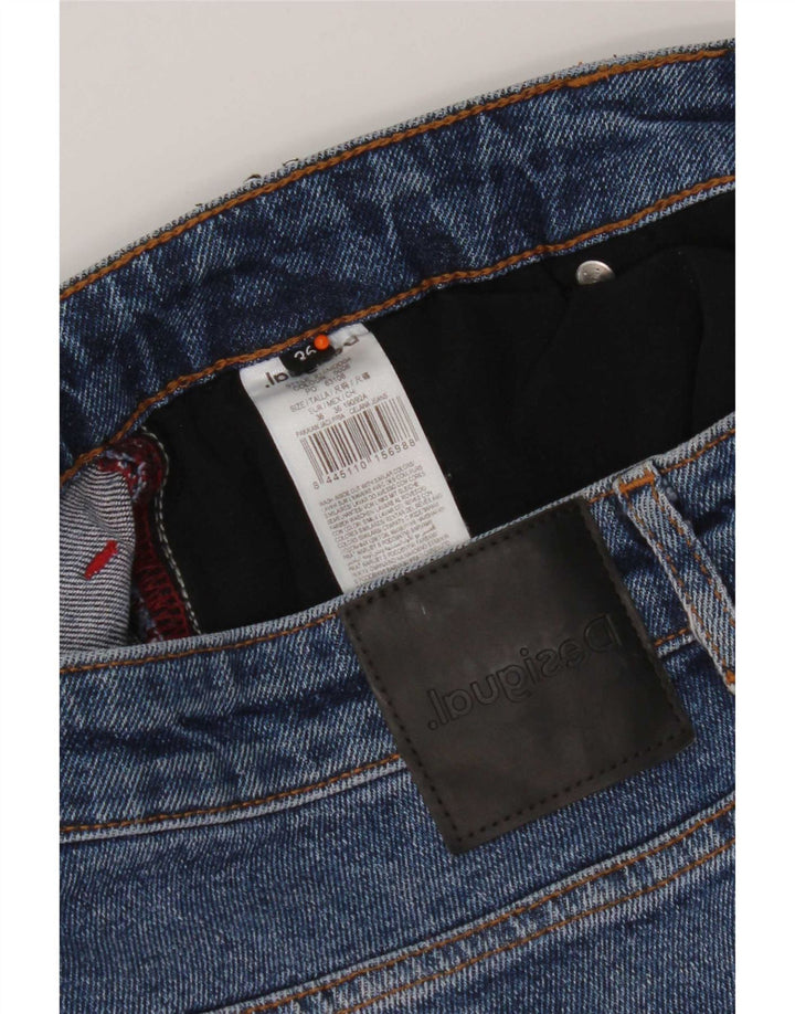 Мужские потертые прямые джинсы Desigual W36 L32 синие, хлопок