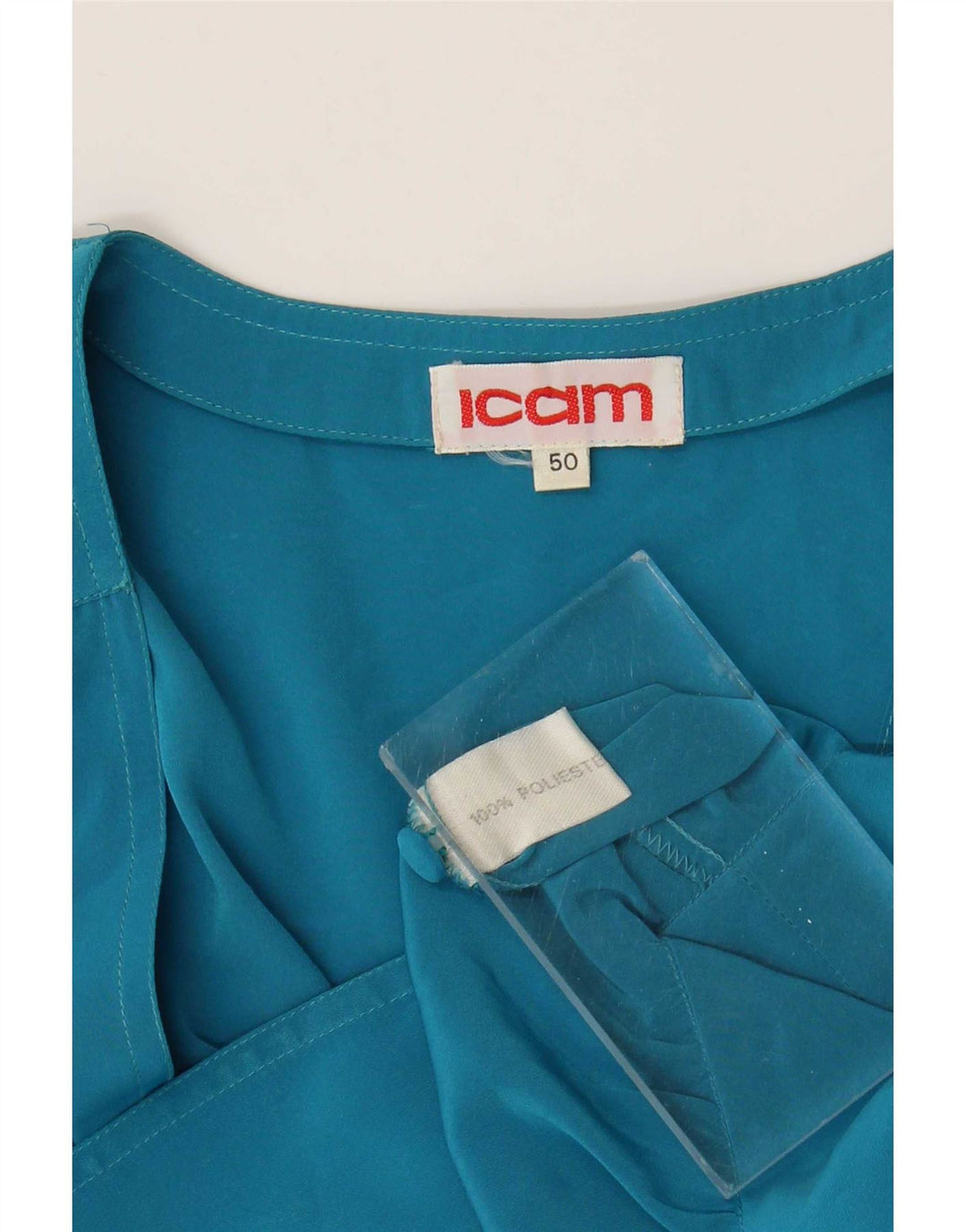 Женская укороченная блузка-рубашка Icam IT 50 XL, синий полиэстер