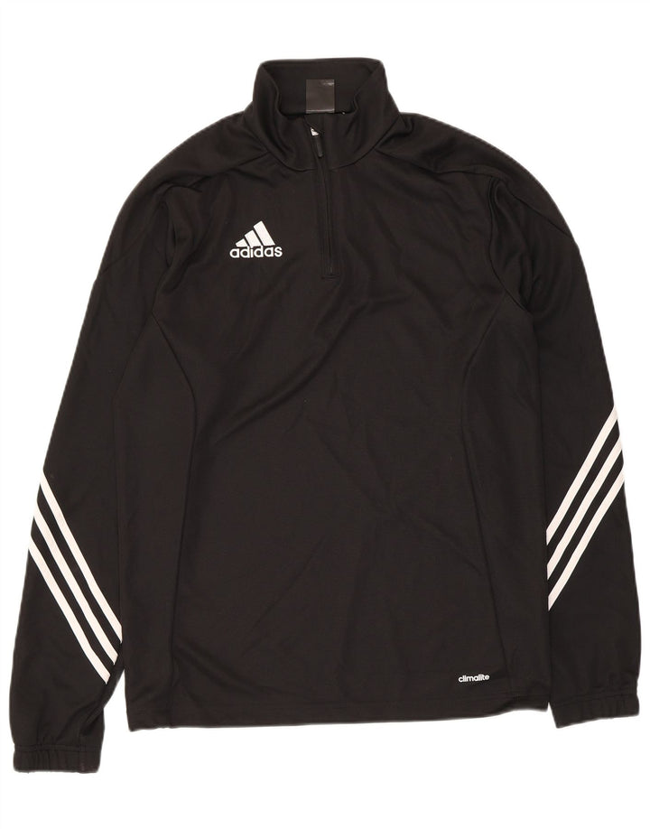 Мужской пуловер с воротником на молнии Adidas Climalite, маленький черный полиэстер