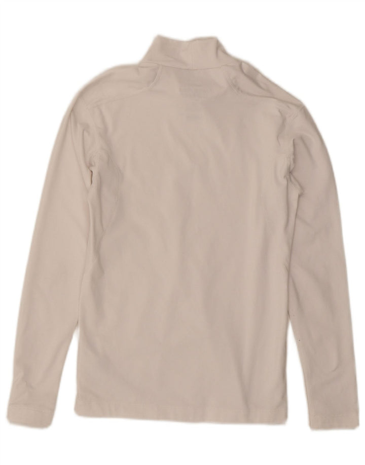 NIKE Womens Dri Fit Top Long Sleeve UK 8 Small White Polyester