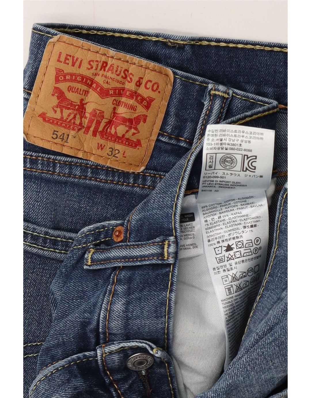 Мужские джинсовые шорты Levi's 541 W32, большие синие, хлопок