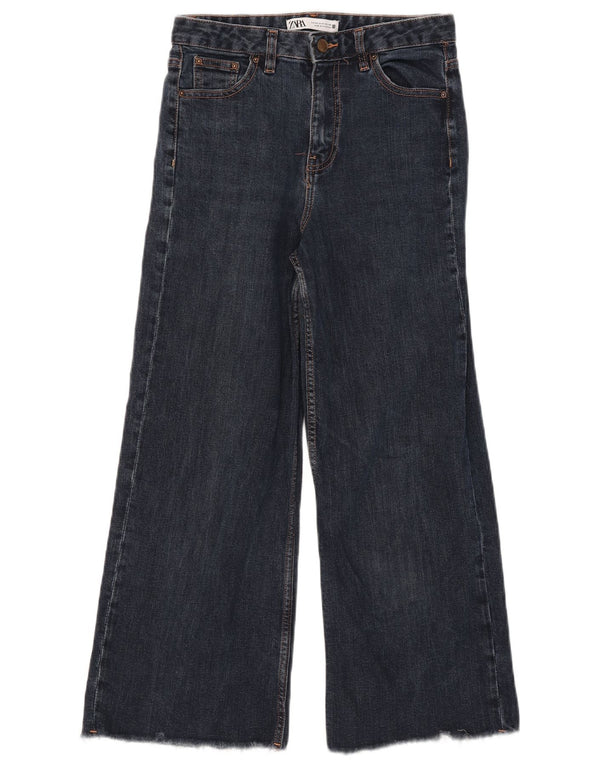 Женские укороченные широкие джинсы Zara EU 40 Medium W30 L25, синий хлопок