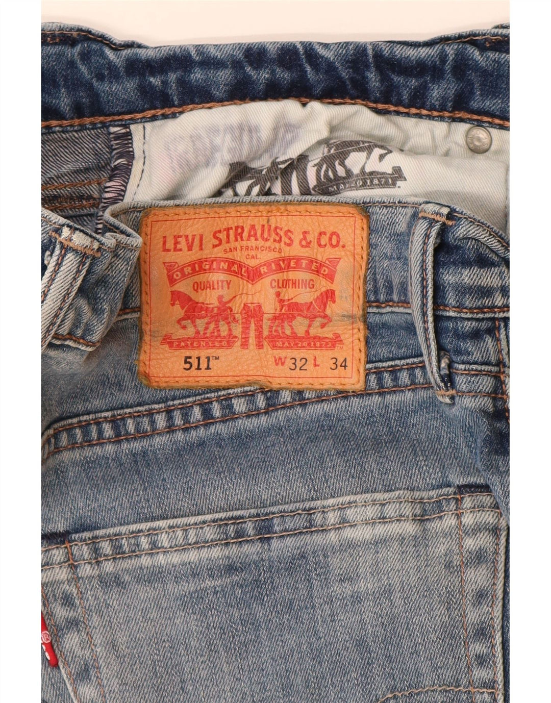 Мужские джинсы Levi's Slim 511 W32 L31 синие, хлопок