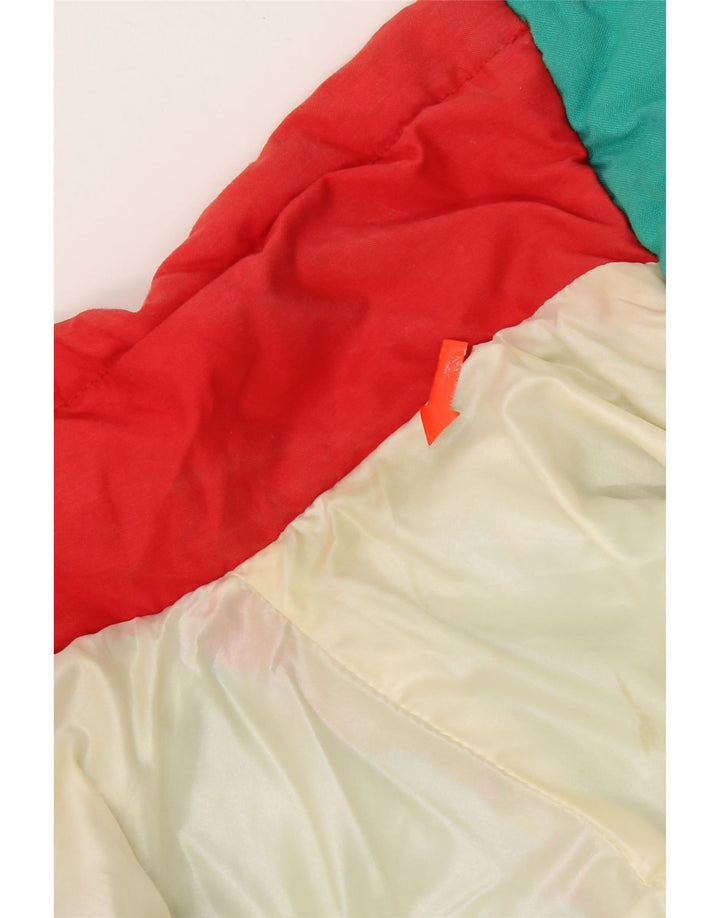 Винтажная женская утепленная куртка с капюшоном IT 42, средний разноцветный цветной блок