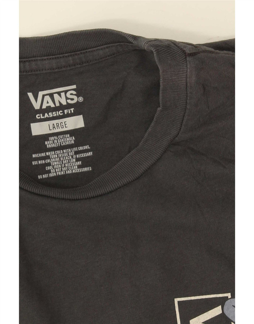 Мужская футболка классического кроя с рисунком Vans, большой серый хлопковый топ