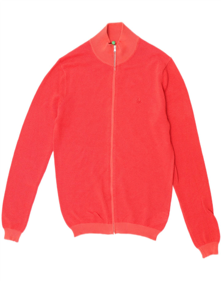 Мужской кардиган Benetton, маленький красный хлопковый свитер