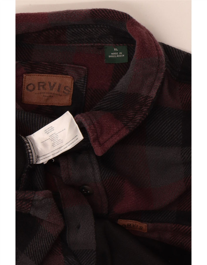 Мужская фланелевая рубашка Orvis XL в разноцветную клетку, хлопок