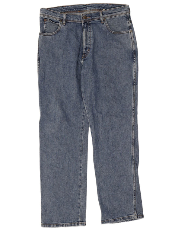 Мужские прямые джинсы Wrangler стандартного кроя W34 L30, синие, хлопок