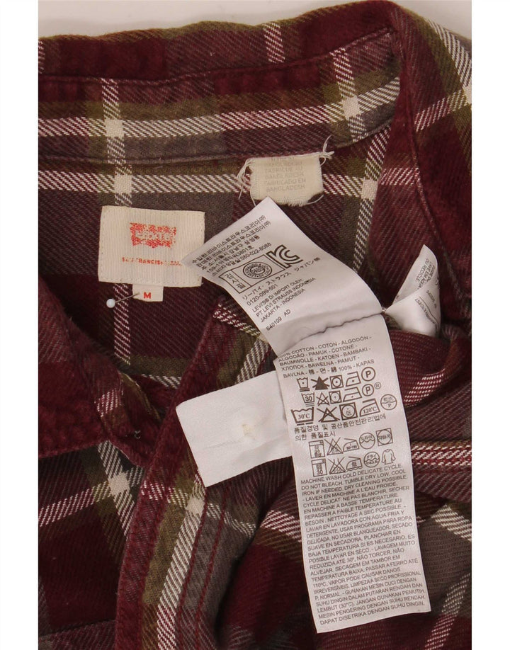 Мужская фланелевая рубашка Levi's среднего бордового цвета в клетку, хлопок