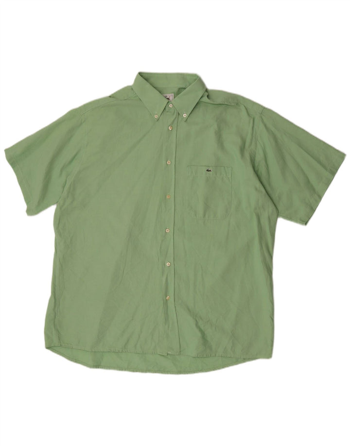 Мужская рубашка с коротким рукавом Lacoste, размер 43, большая зеленая