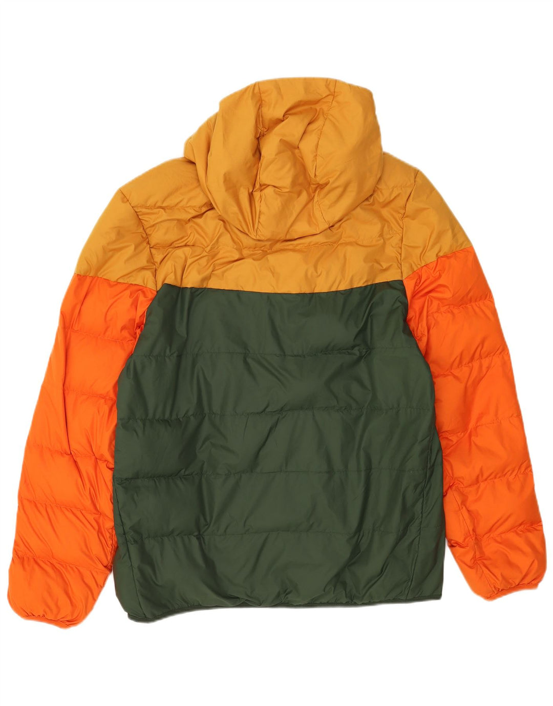 Мужская утепленная куртка с капюшоном Nike UK 40, большая желтая полиэстер с цветными блоками