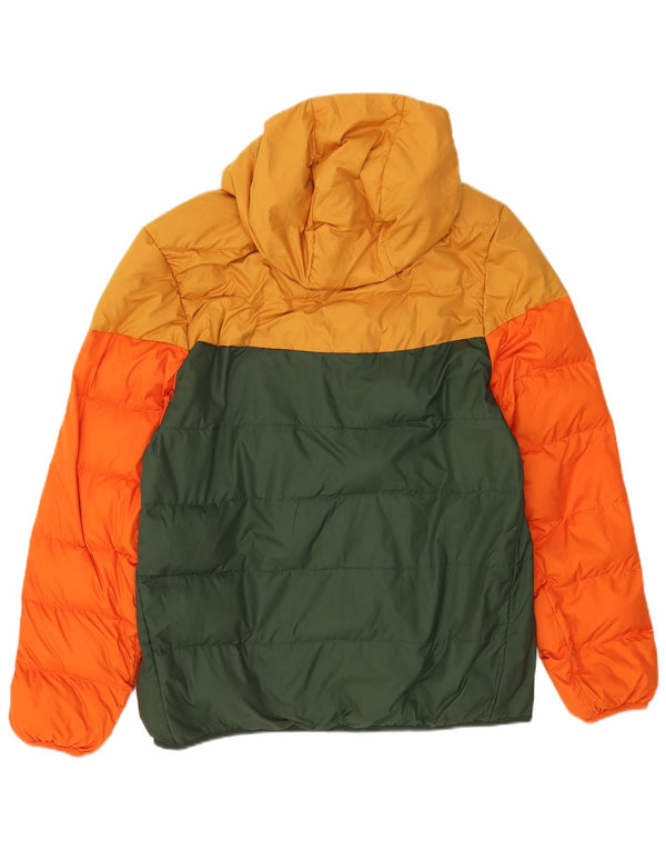Мужская утепленная куртка с капюшоном Nike UK 40, большая желтая полиэстер с цветными блоками