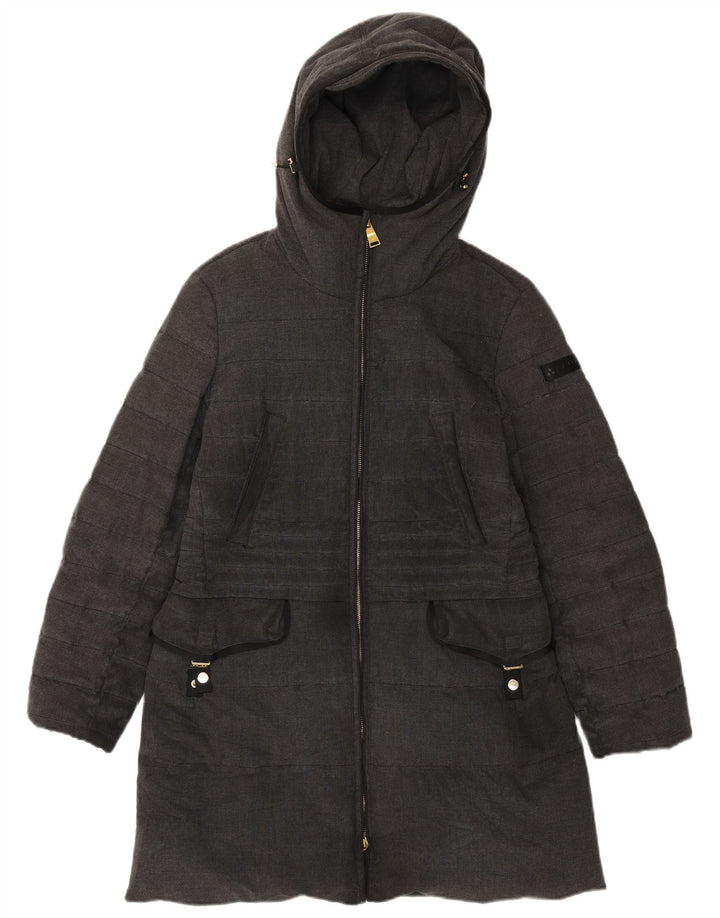 PEUTEREY Женское стеганое пальто с капюшоном IT 46 Большой Серый Полиэстер