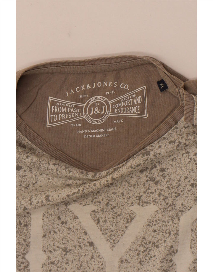 Мужская футболка с рисунком Jack & Jones XL серая