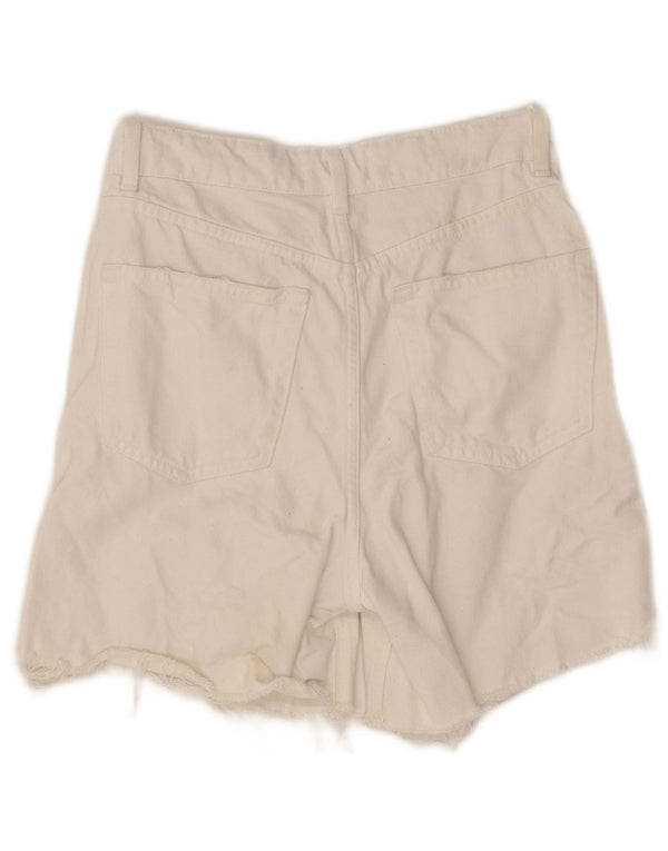 Женские джинсовые шорты Zara EU 36 XS W26, белый хлопок