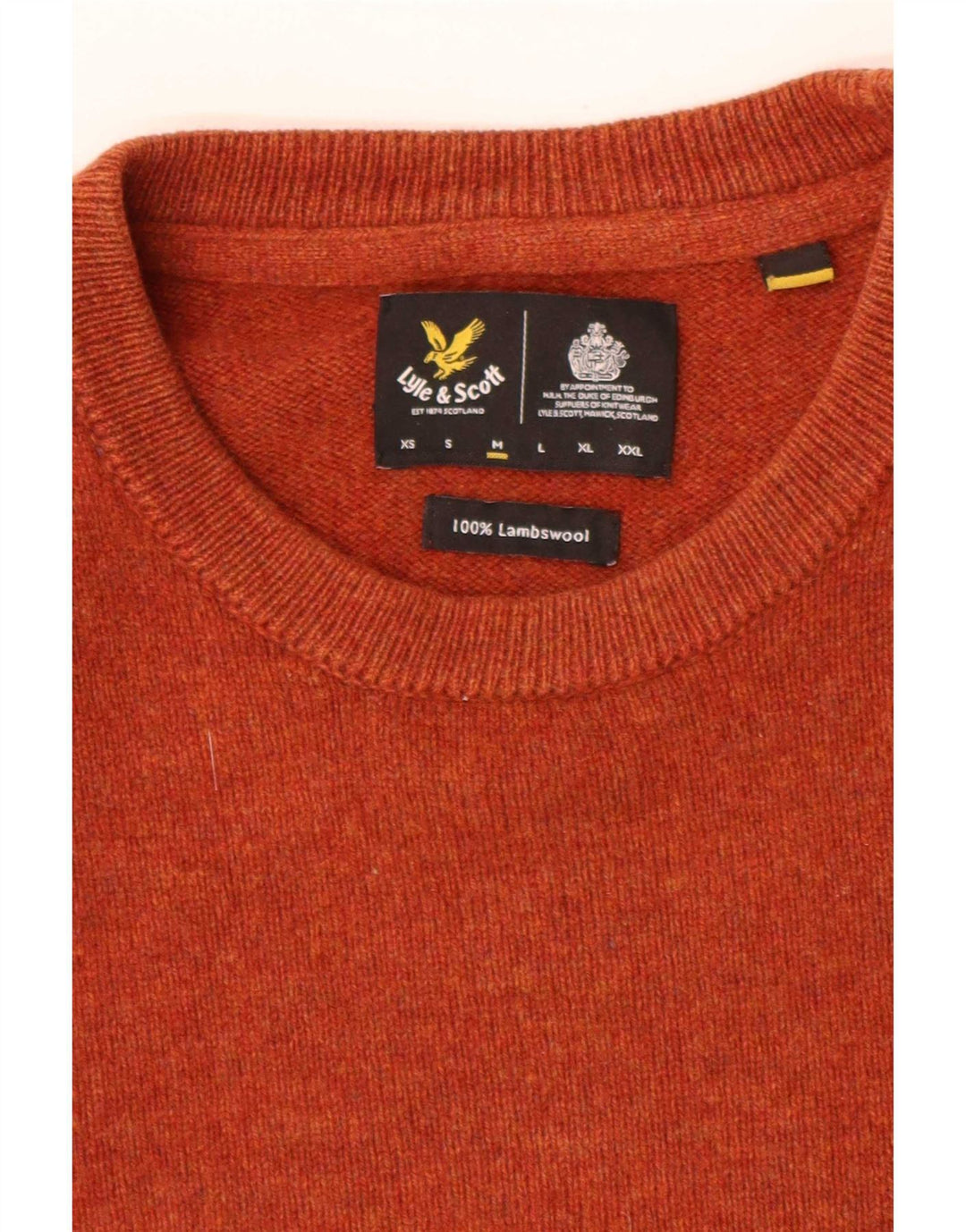 Мужской джемпер свободного кроя Lyle & Scott с круглым вырезом, средний оранжевый