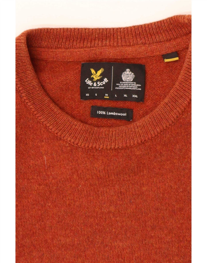 Мужской джемпер свободного кроя Lyle & Scott с круглым вырезом, средний оранжевый
