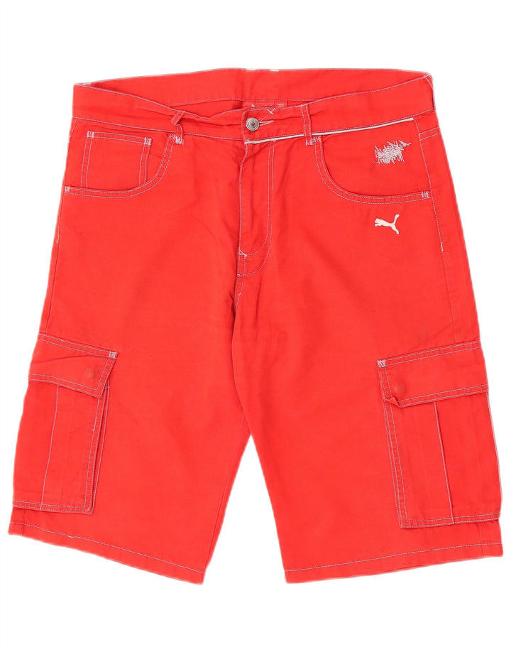 Мужские шорты карго Puma W34, большие красные, хлопок