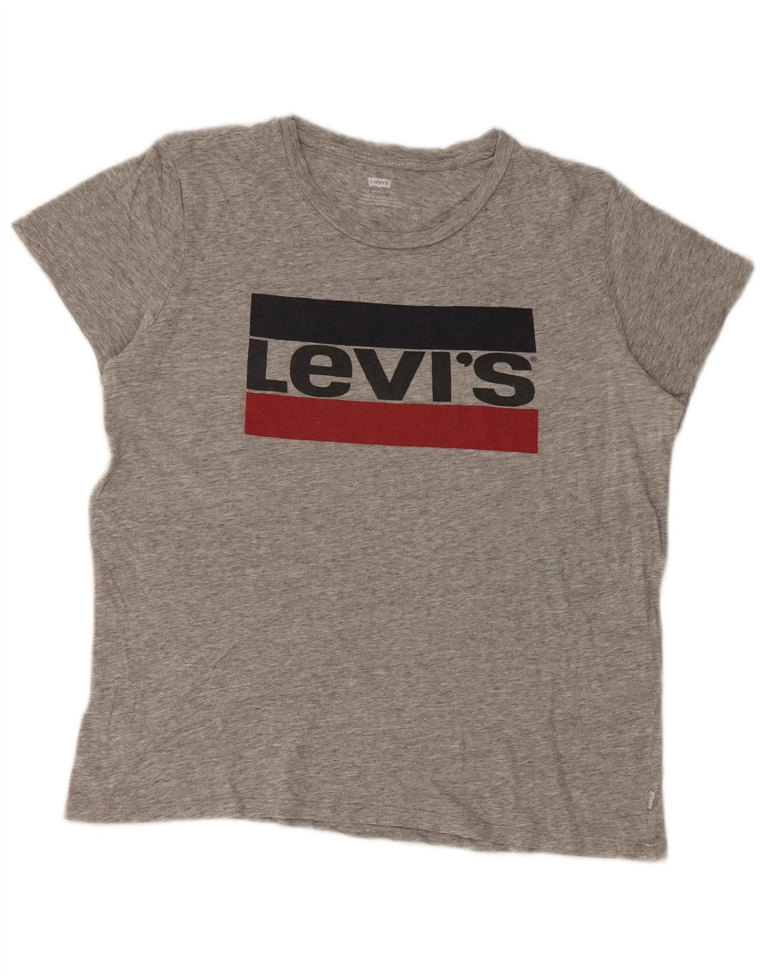 Женская футболка с рисунком Levi's Top UK 14, средний серый хлопок