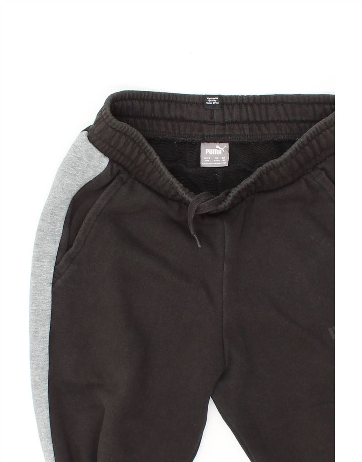 PUMA Boys Tracksuit Trousers Joggers 9-10 Years Medium  Black Colourblock Vintage Puma and Second-Hand Puma from Messina Hembry 