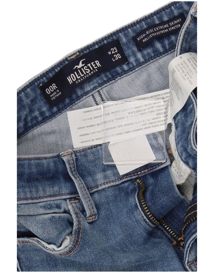 Женские джинсы скинни HOLLISTER с высокой посадкой US 00 2XS W23 L30 Синий хлопок