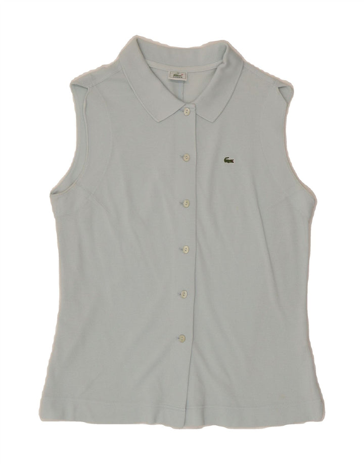LACOSTE Womens Sleeveless Shirt Size 44 Large Blue Cotton Vintage Lacoste and Second-Hand Lacoste from Messina Hembry 
