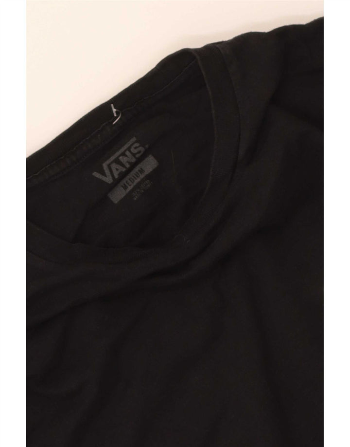 Мужской топ с рисунком Vans, средний черный хлопок с длинными рукавами