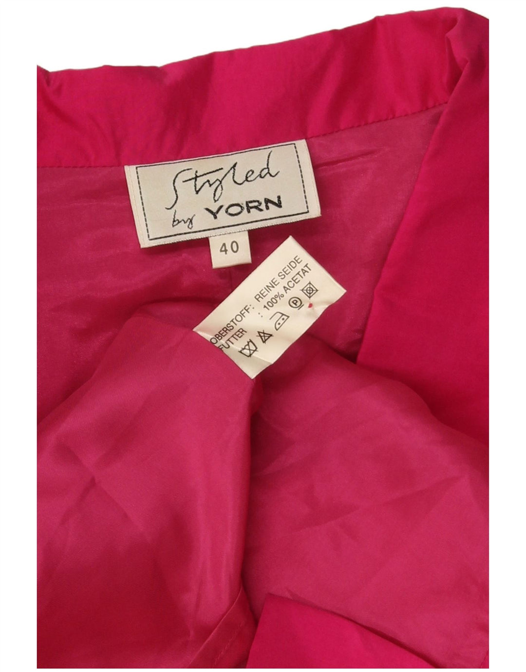 Женский пиджак на 1 пуговице Yorn EU 40, средний розовый шелковый цвет