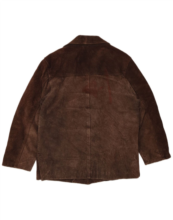 Винтажная мужская замшевая куртка UK 38, средний коричневый цвет