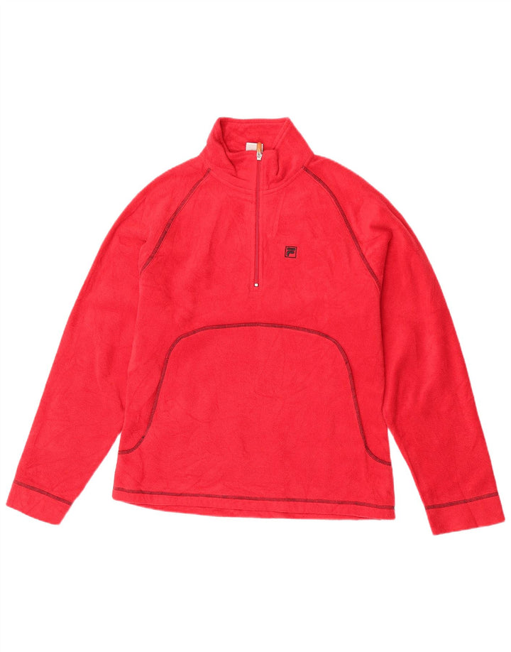 Fila Женский флисовый джемпер с воротником на молнии IT 46/48 Большой красный полиэстер
